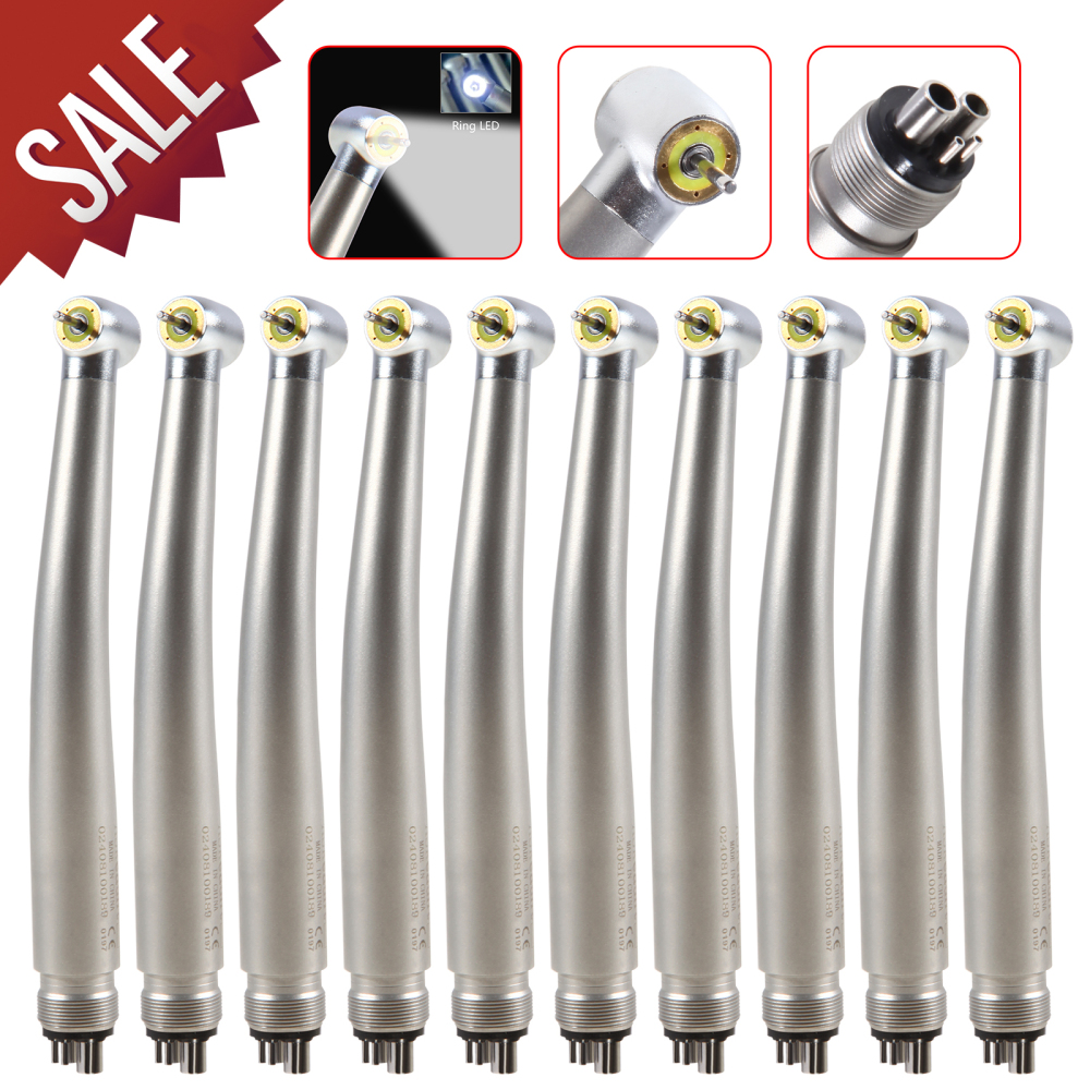 NSK Style Dental Ring LED High Speed Handpiece Shadowless E-Generator Turbine 4/ 2Holes standard head