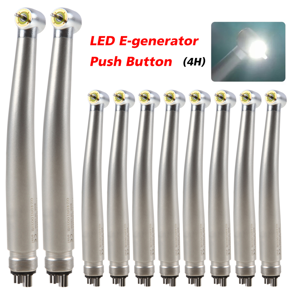 NSK Style Dental Ring LED High Speed Handpiece Shadowless E-Generator Turbine 4/ 2Holes standard head