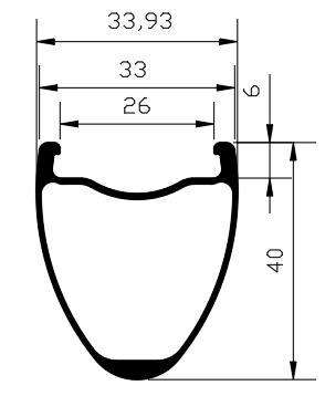 CS-D40CU-33 Disc Brake Carbon Road / Gravel Rim