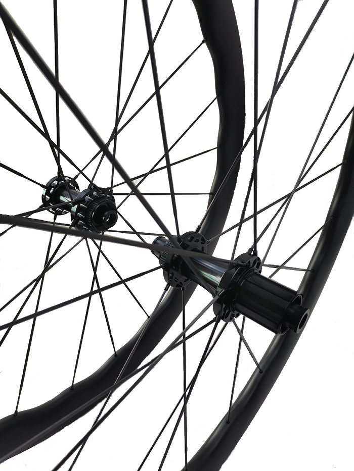 Carbon Speed undulated 45mm-50mm depth disc brake road / gravel bike carbon wheelset 700C tubeless compatible