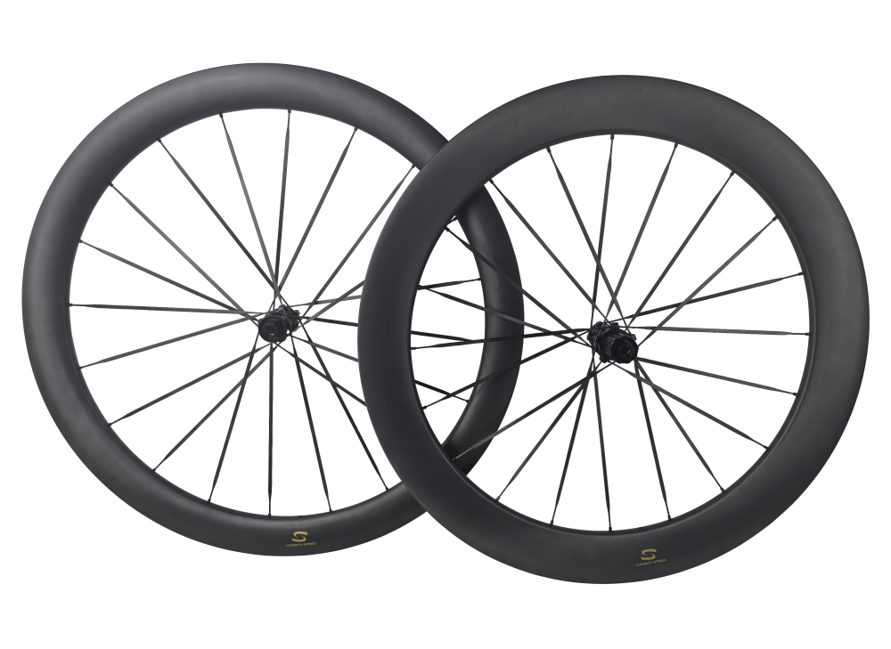 Carbon Speed T1100 carbon 700C 26mm internal wide front 50 rear 65 depth road/gravel bike wheelsets with 20/20H straight through version hubs