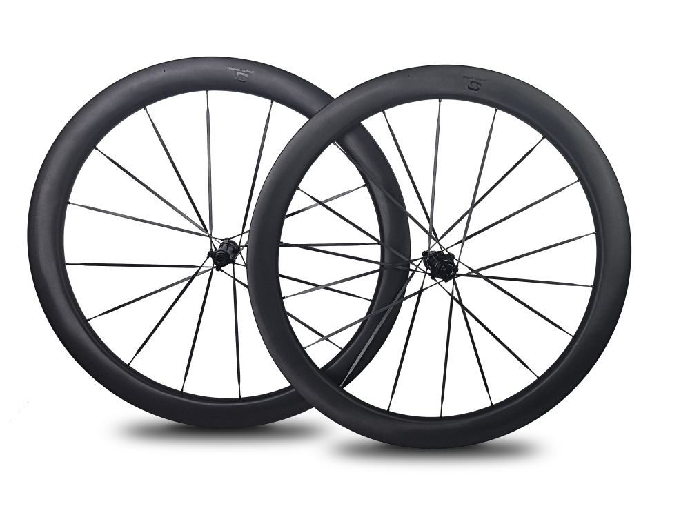 Carbon Speed T1100 carbon 700C 24mm internal wide 50 depth road/gravel bike wheelsets with front 16 rear 18 spokes straight through version hubs