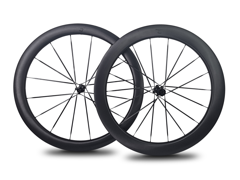 Carbon Speed T1100 carbon 700C 24mm internal wide front 50mm rear 60mm depth road/gravel bike wheelsets with front 16 rear 18 spokes straight through version hubs