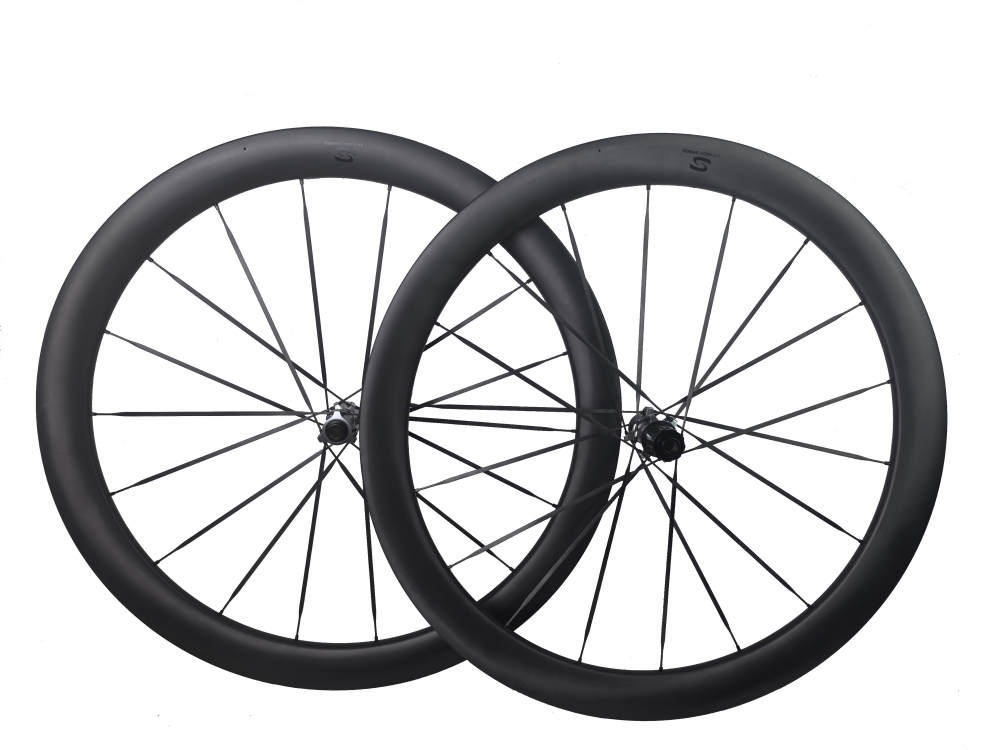 Carbon Speed T1100 carbon 700C 26mm internal wide 50 depth road/gravel bike wheelsets with front 18 rear 18 spokes straight through version hubs