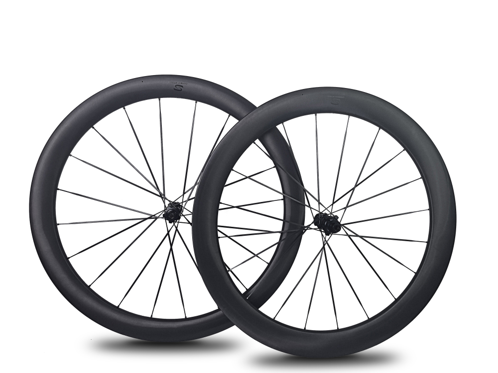 Carbon Speed T1100 carbon 700C 26mm internal wide front 50 rear 58 depth road/gravel bike wheelsets with 20/20H straight through version hubs and carbon spokes