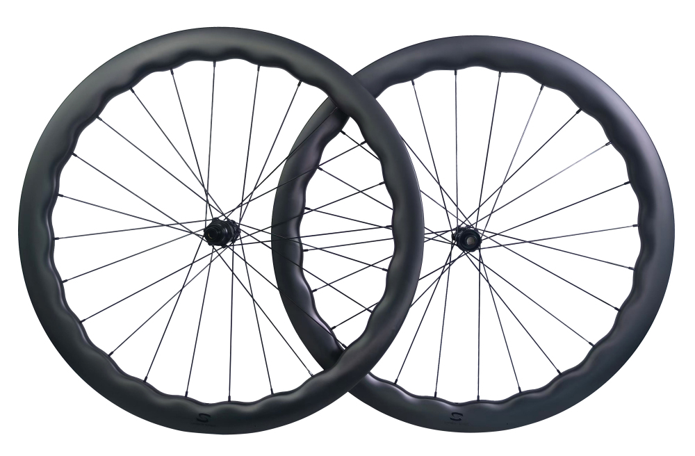 On sale XMCS Budget wheels 700C tubeless ready 45-50mm depth undulated disc brake road/gravel bike wheelsets with R280 hubs Sapim CX-Ray spokes
