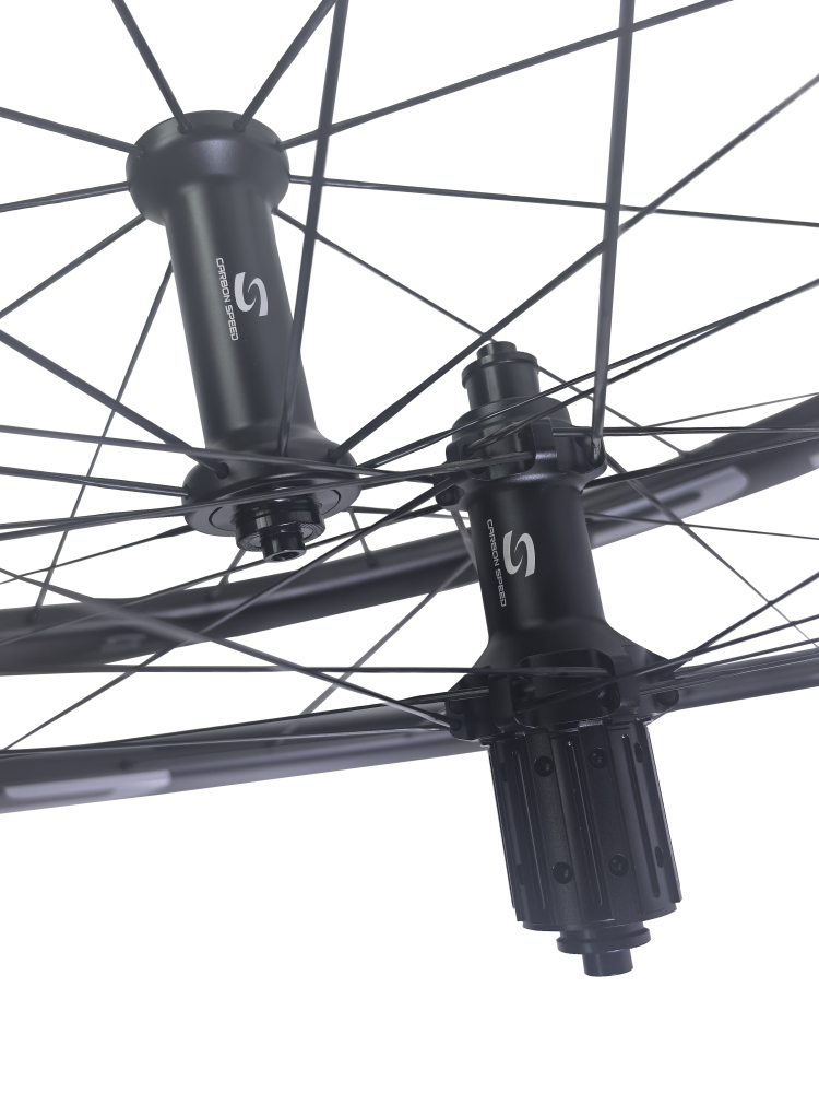XMCS 21.4mm IW 28mm EW 50mm depth rim brake T1100 carbon 700C high TG rim brake wheelsets build with steel spokes
