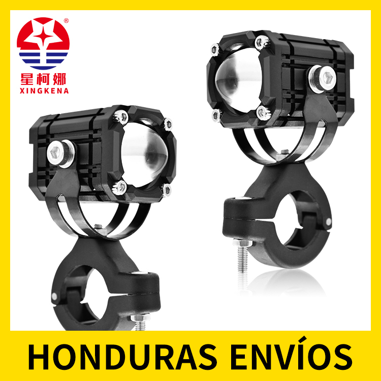 Foco LED de cuatro colores con forma de ojo de diablo cuadrado para luz de conducción de motocicletas