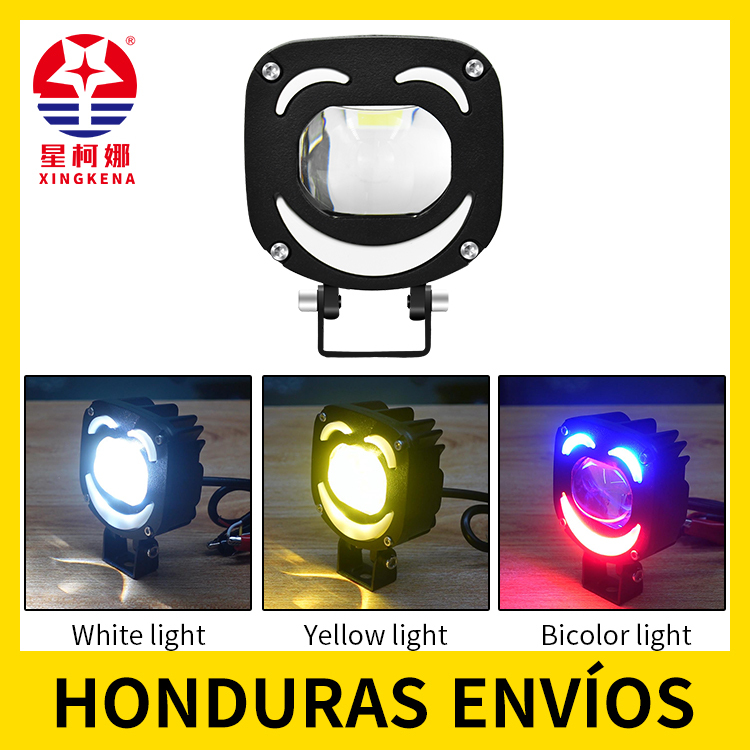 Foco LED de cuatro colores Smile para luz de conducción de motocicletas y bicicletas por la noche
