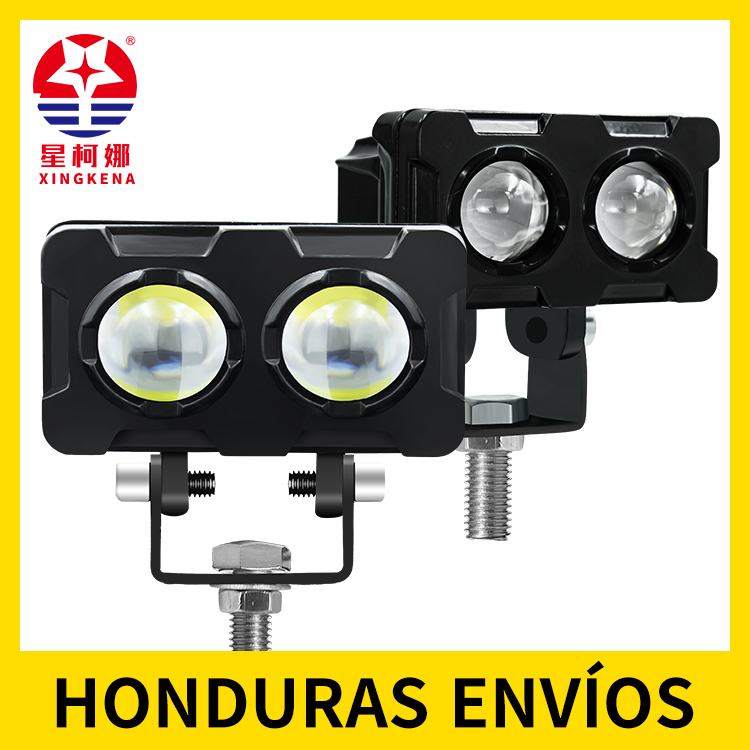 Lámpara de trabajo antiniebla LED de 2 lentes, haz focal de dos colores para accesorios de motorcycle