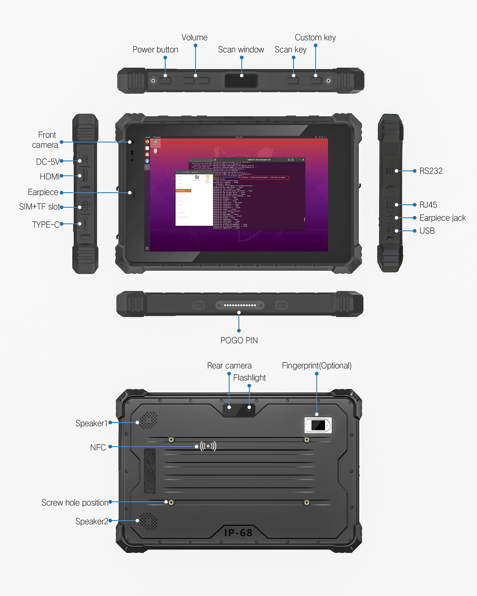 10" Intel Core i5 Linux Rugged Tablet