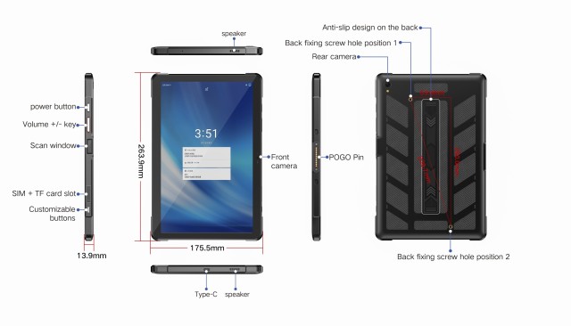 Ultra-thin IP68 10.95" Android 14 Rugged Tablet with MT6789 CPU