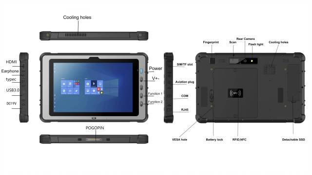 10" 12th i5 1235U Windows Rugged Tablet