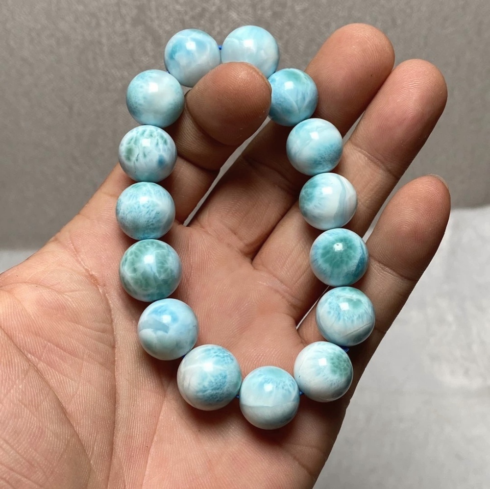 Natural Larimar Bracelet,Chunky Gemstone bracelet,Natural Larimar jewelry gift, Bracelet for women, Men Bracelet Gift ""