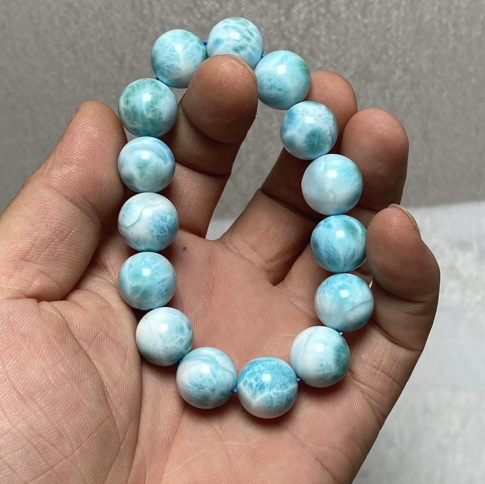 Natural Larimar Bracelet,Chunky Gemstone bracelet,Natural Larimar jewelry gift, Bracelet for women, Men Bracelet Gift ""