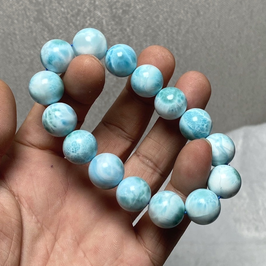 Natural Larimar Bracelet,Chunky Gemstone bracelet,Natural Larimar jewelry gift, Bracelet for women, Men Bracelet Gift ""