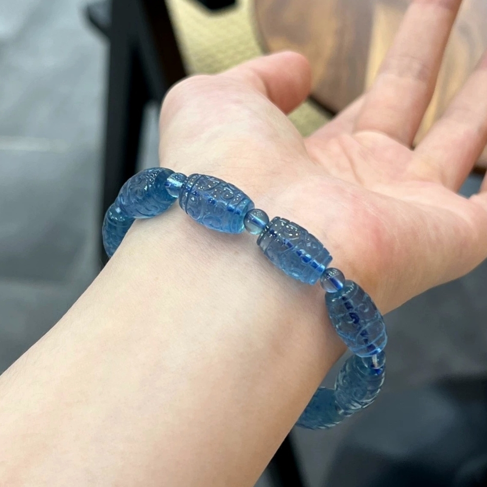 Inspiration Blue Aquamarine Bracelet,Motivation Gemstone Bracelet, Healing Gemstone Bracelet for women,Men Bracelet