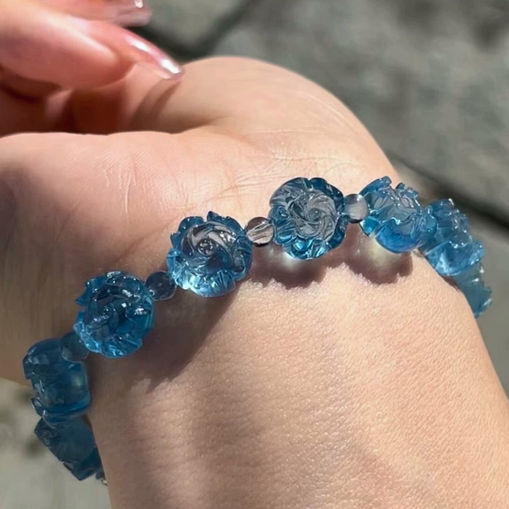 Inspiration Aquamarine Bracelet,Relaxing And Peaceful Mind Gemstone Bracelet, Healing Gemstone Bracelet for women