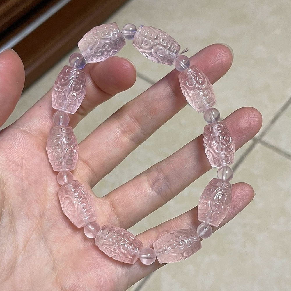 Pink Quartz Bracelet, Natural Gemstone Bracelet For Women, Love,Good Lucky,Gift for
