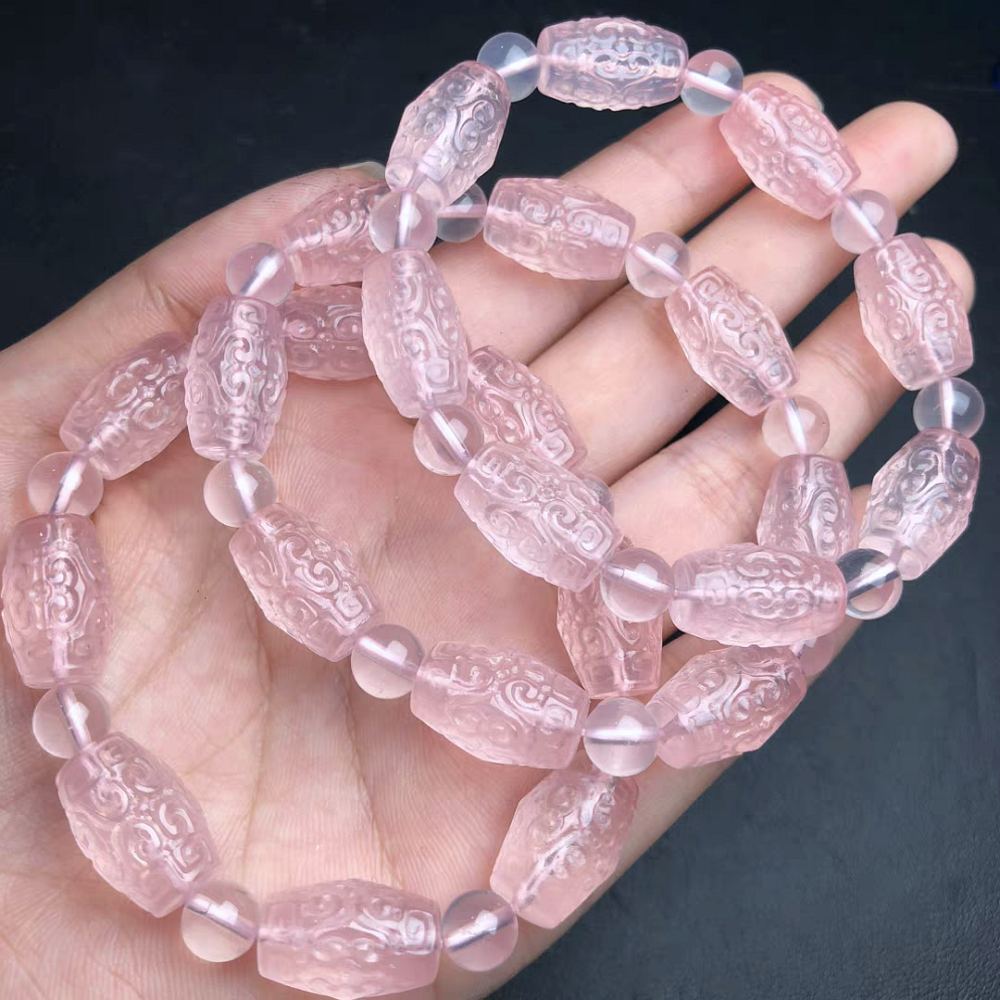 Pink Quartz Bracelet, Natural Gemstone Bracelet For Women, Love,Good Lucky,Gift for