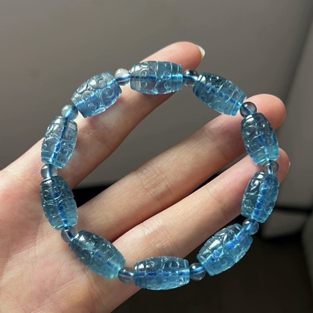 Inspiration Blue Aquamarine Bracelet,Motivation Gemstone Bracelet, Healing Gemstone Bracelet for women,Men Bracelet