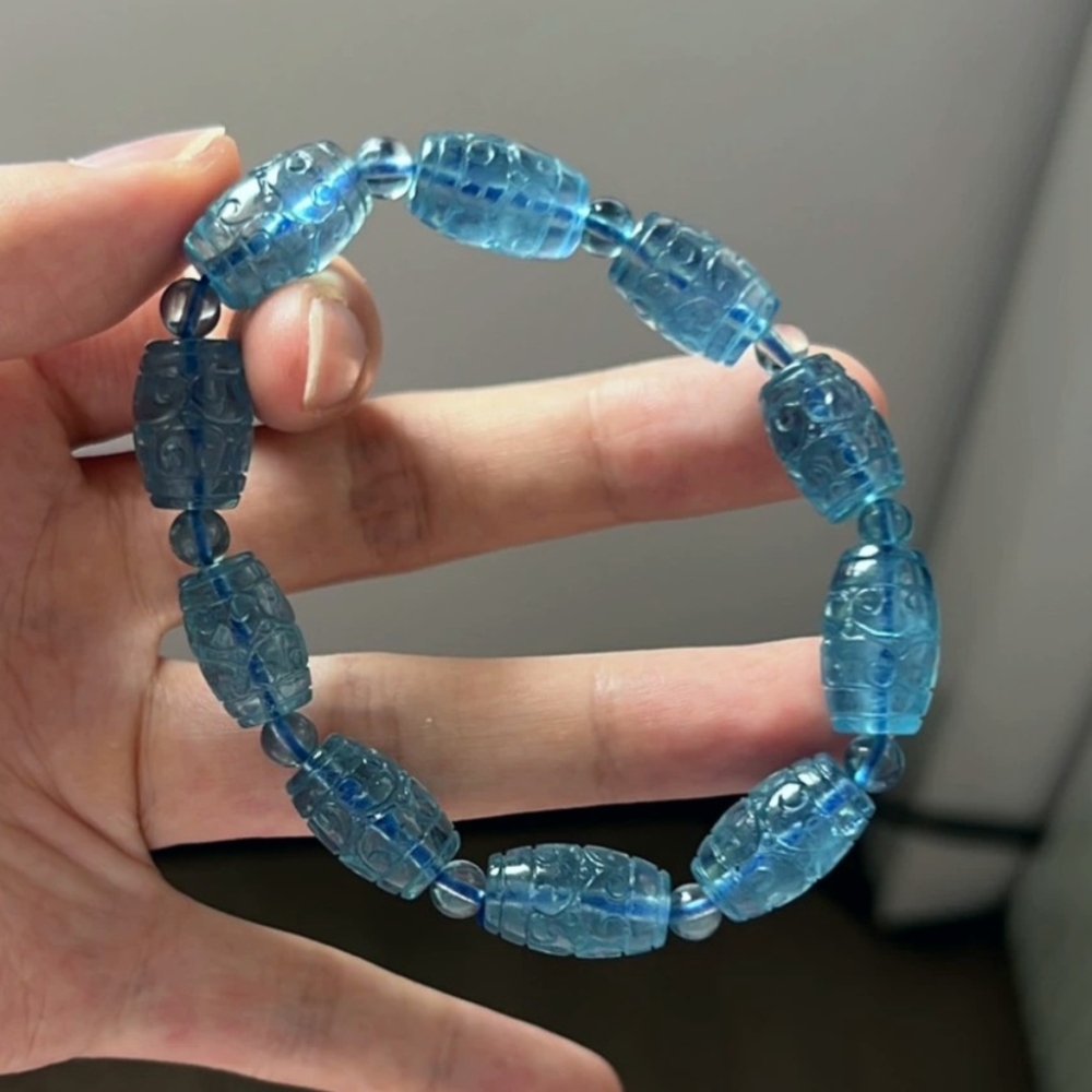 Inspiration Blue Aquamarine Bracelet,Motivation Gemstone Bracelet, Healing Gemstone Bracelet for women,Men Bracelet
