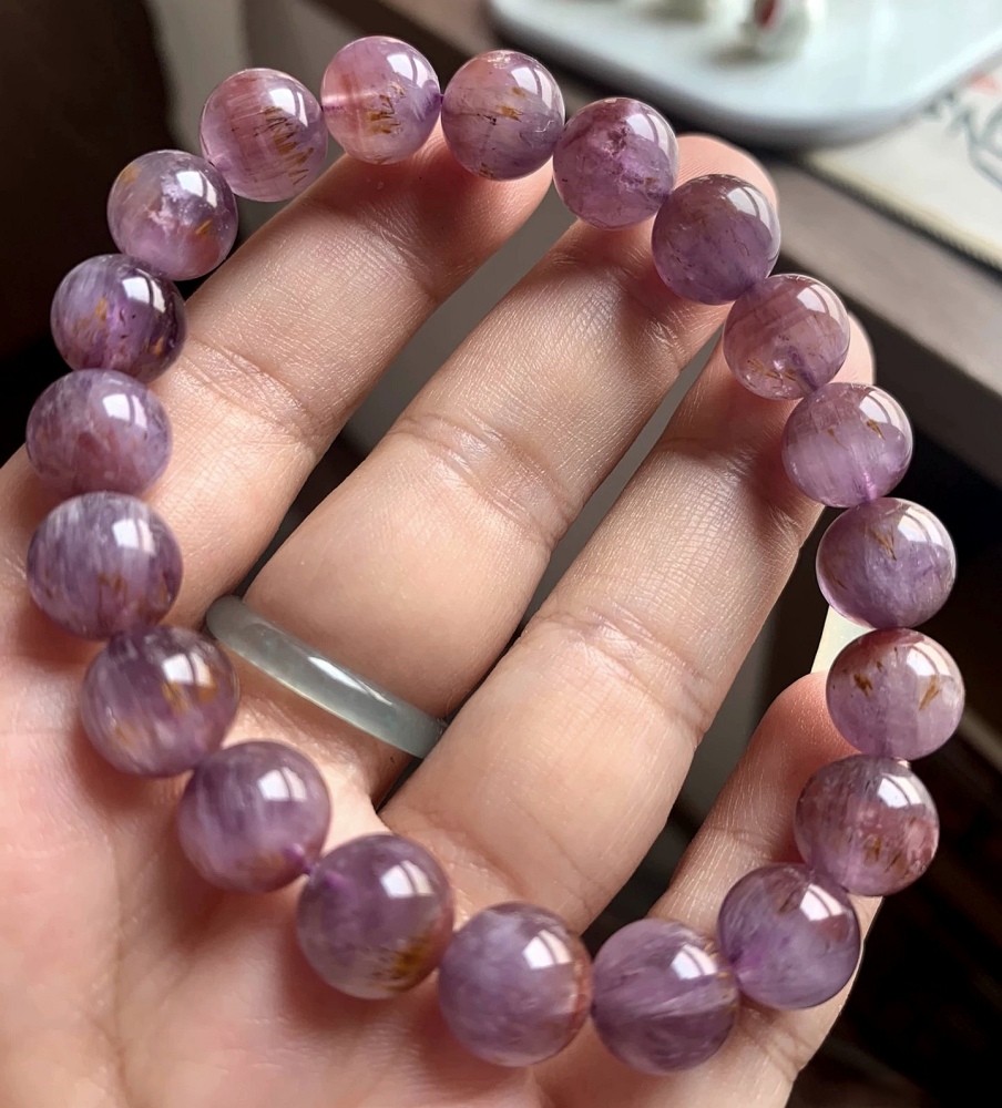 Auralite 23 Bracelet,Positive Energy And Inspiration Gemstone Bracelet, Women Bracelet ,Men Bracelet Gift -10MM