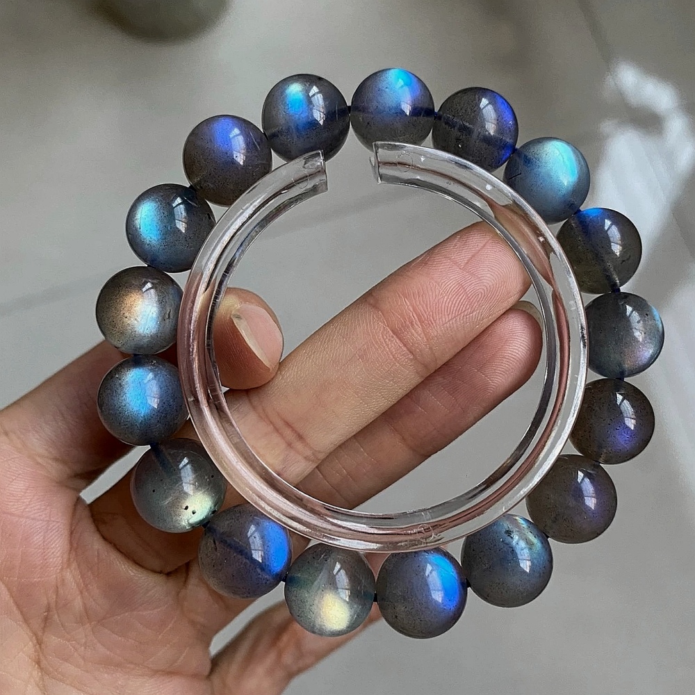 Labradorite Bracelet,Anti Anxiety Gemstone Bracelet,Men Bracelet Jewelry,Healing Bracelet for women-12mm
