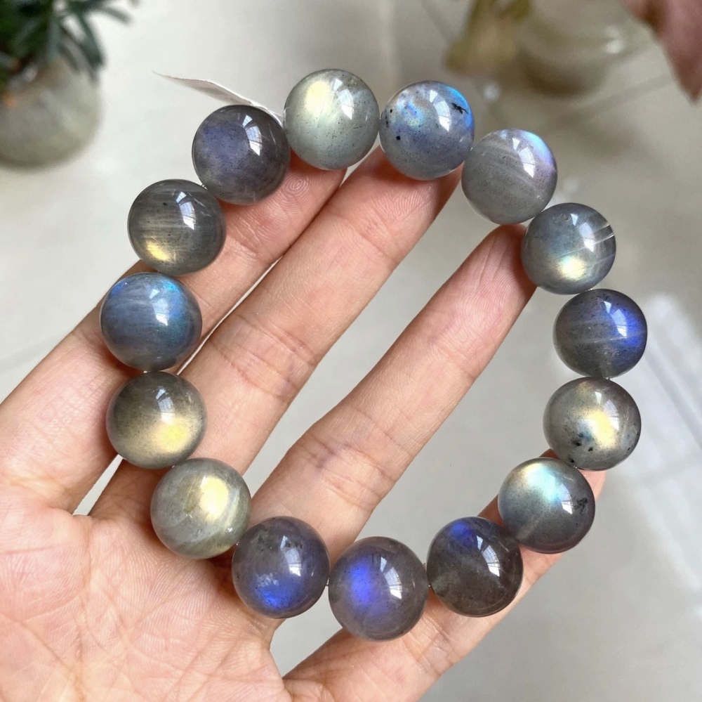 Labradorite Bracelet,Anti Anxiety Gemstone Bracelet,Men Bracelet Jewelry Gift,Healing Bracelet for women-13.2mm