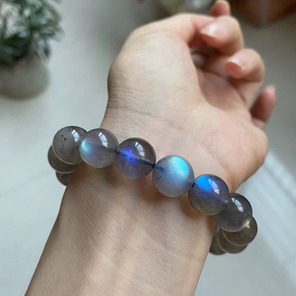 Labradorite Bracelet,Anti Anxiety Gemstone Bracelet,Men Bracelet Jewelry,Healing Bracelet for women-12mm