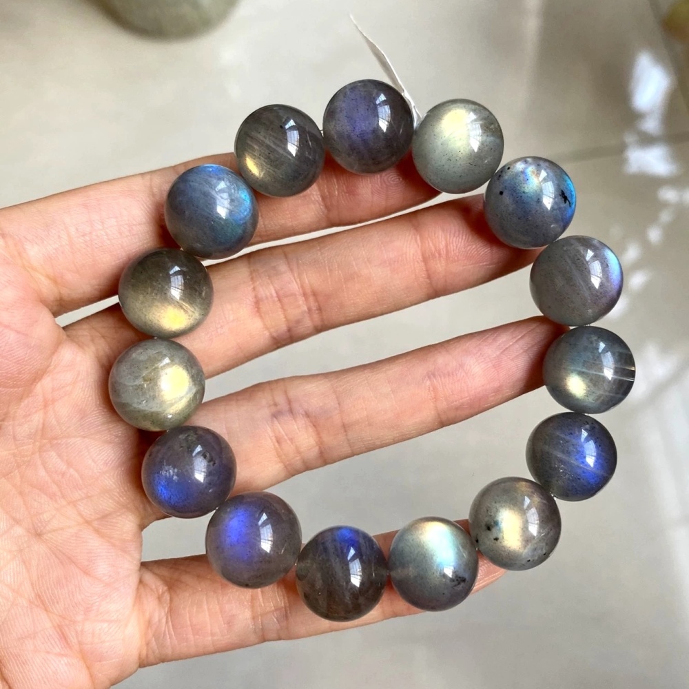 Labradorite Bracelet,Anti Anxiety Gemstone Bracelet,Men Bracelet Jewelry Gift,Healing Bracelet for women-13.2mm