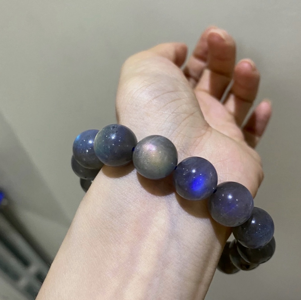 Labradorite Bracelet,Anti Anxiety Gemstone Bracelet,Men Bracelet Jewelry Gift,Healing Bracelet for women-13.2mm