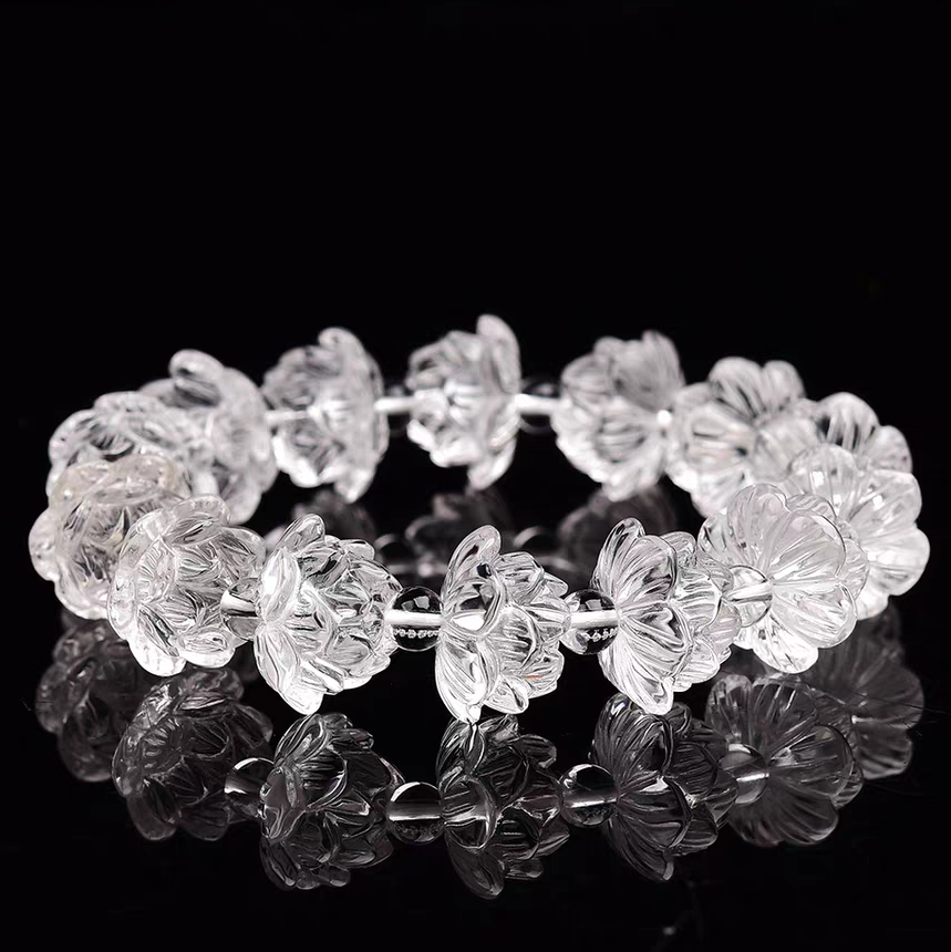 Healing Crystal Bracelet,Natural Gemstone Bracelet With Lotus Charms,Men Bracelet Gift ,Healing Bracelet for women, Best Gift Idea