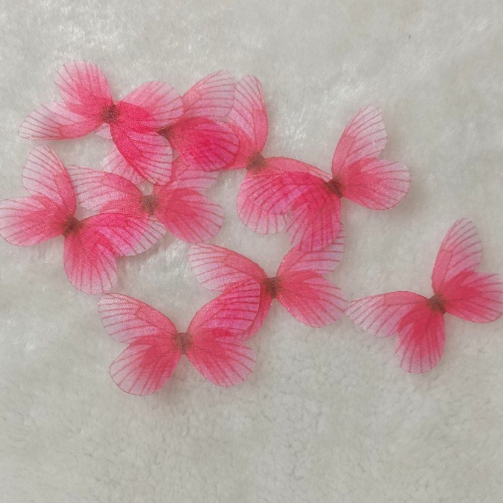 Silk Butterfly Wings ,Jewelry Making,Sewing Project,Doll Making, Half Transparent ,Lace Butterfly Pieces-20pieces in lots