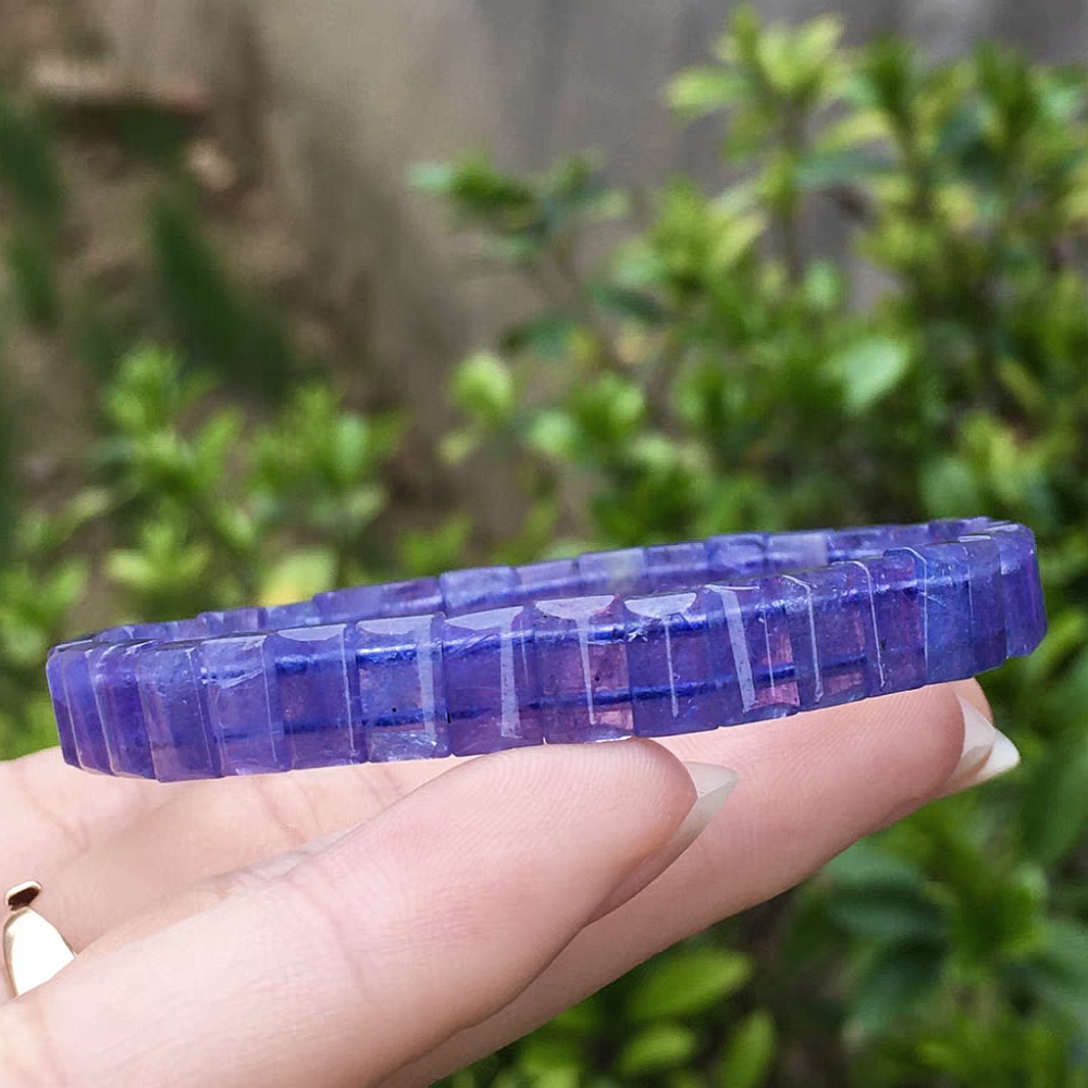 Genuine Tanzanite Bracelet,Luxury Gemstone Bracelet,Precious Stone With Balance And Harmonious Energy,Jewelry gift For Her -7.8mm,13.4g