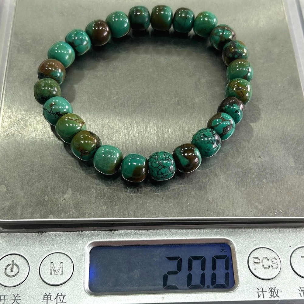Natural Green Turquoise Bracelet,Gemstone Lover Jewelry Gift For Her,Men bracelet gift -8.7mm