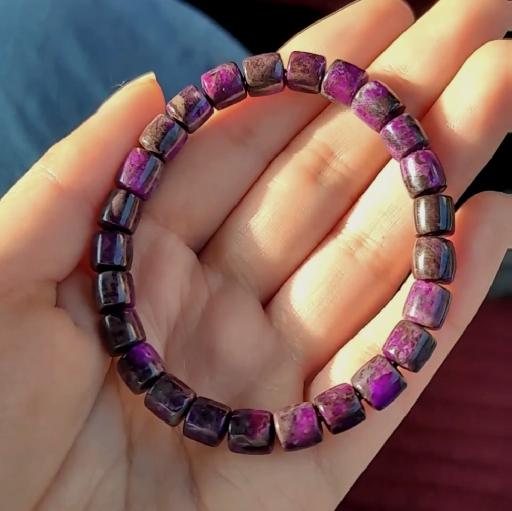 Sugilite Bracelet, Sugilite Gemstone Bracelet for women, Anti Cancer bracelet,Anti Depression Gemstone jewelry Gift -7mm