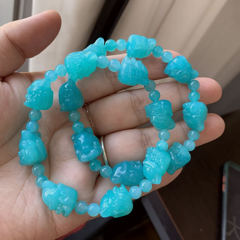 Fox Charms Amazonite Bracelet, Confidentce And Wisdom Gemstone Bracelet,Amazonite Jewelry Gift
