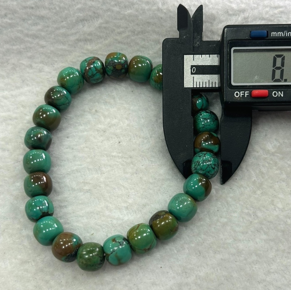 Natural Green Turquoise Bracelet,Gemstone Lover Jewelry Gift For Her,Men bracelet gift -8.7mm