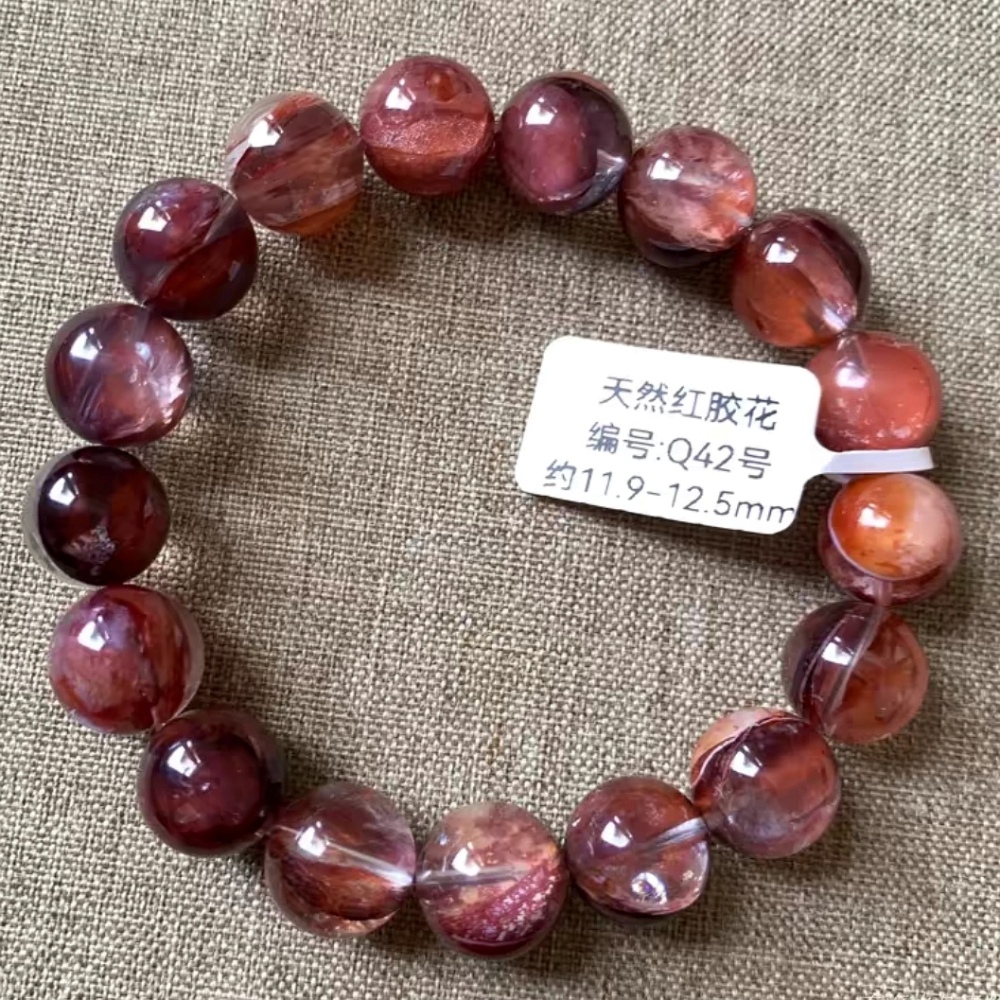 Fire Quartz Bracelet, Natural Gemstone Bracelet,Best gift idea for her -12mm