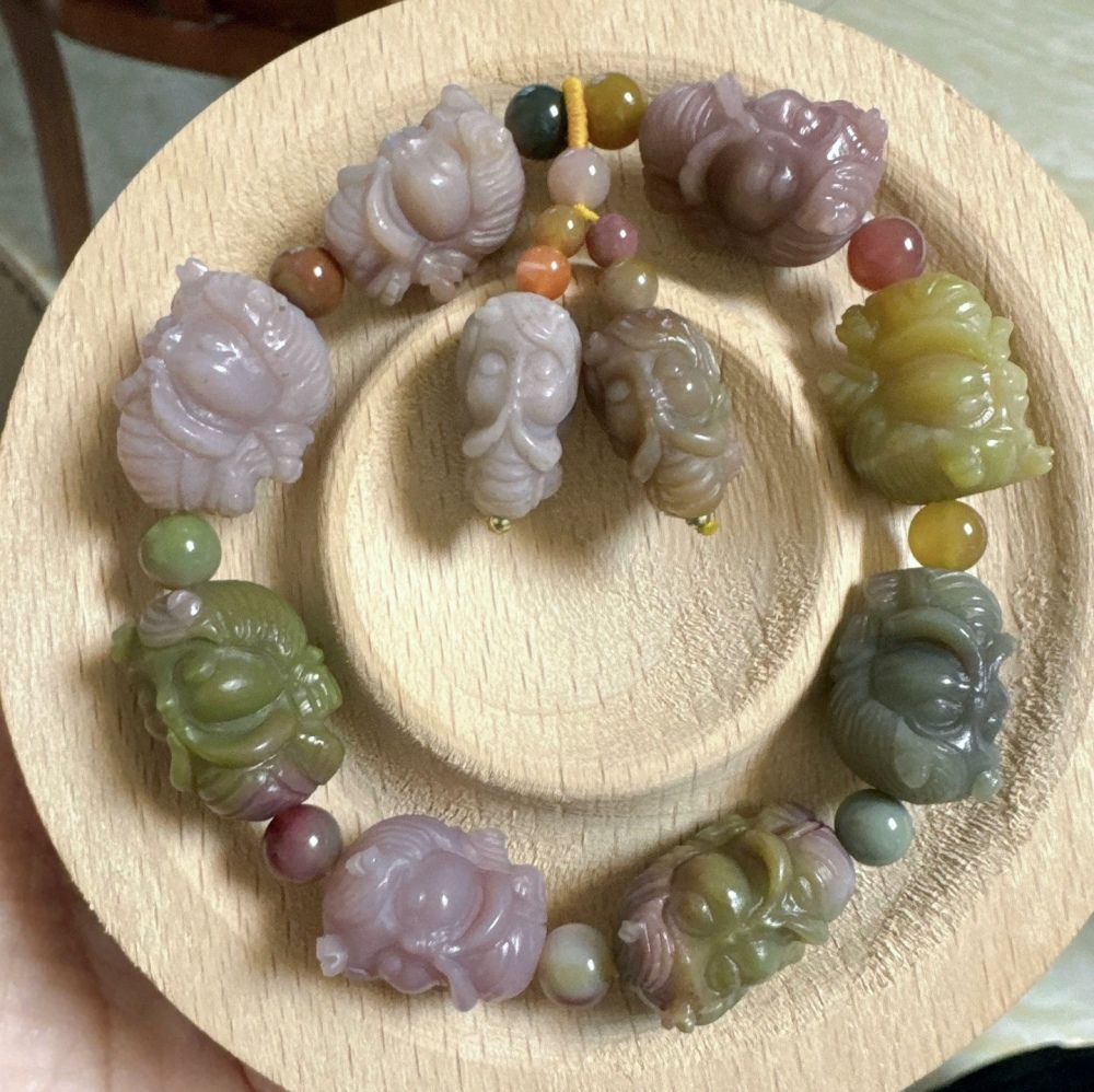 Yanyuan Agate Bracelet, Mermiad Carved Bead bracelet For Women,Best gift idea for her