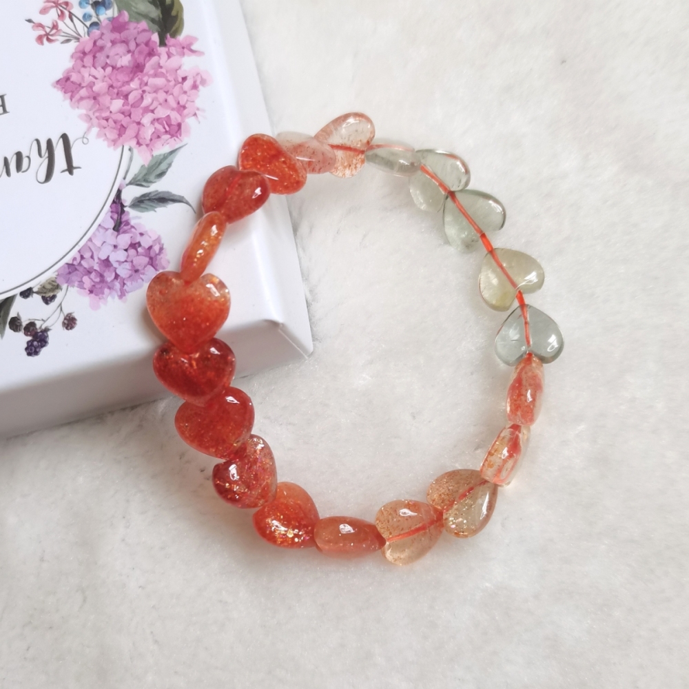 Sparkling Sunstone Bracelet,Arusha Sunstone With Green Beryl Bracelet,Hope Gemstone bracelet For Women,Girl Bracelet