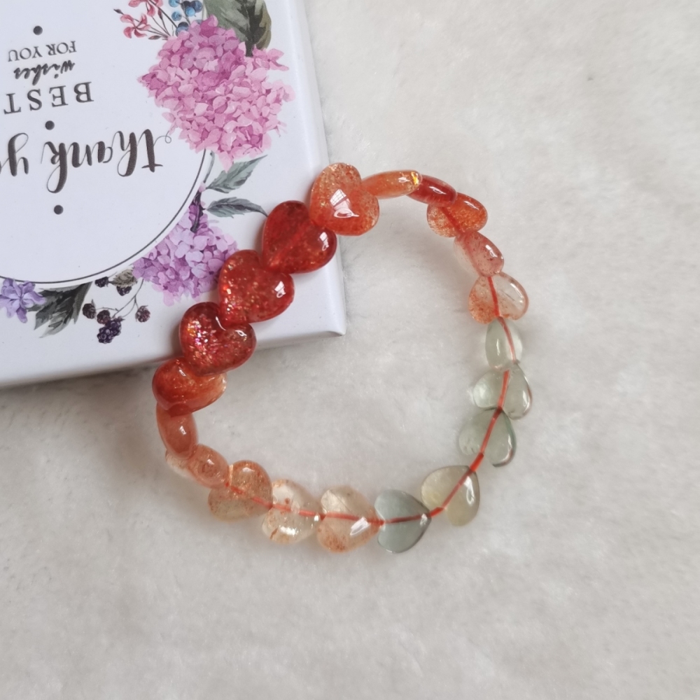 Sparkling Sunstone Bracelet,Arusha Sunstone With Green Beryl Bracelet,Hope Gemstone bracelet For Women,Girl Bracelet
