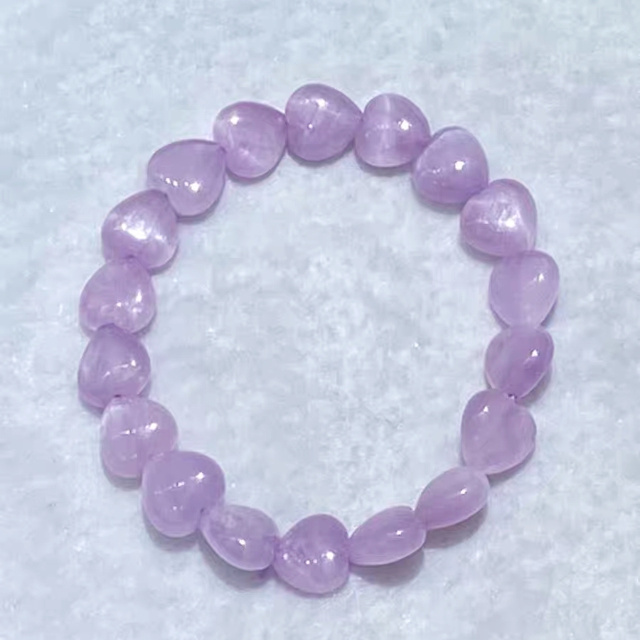 Natural Kunzite Gemstone Bracelet,Relax Gemstone Bracelet for women, girl Bracelet Gift Idea - 10mm