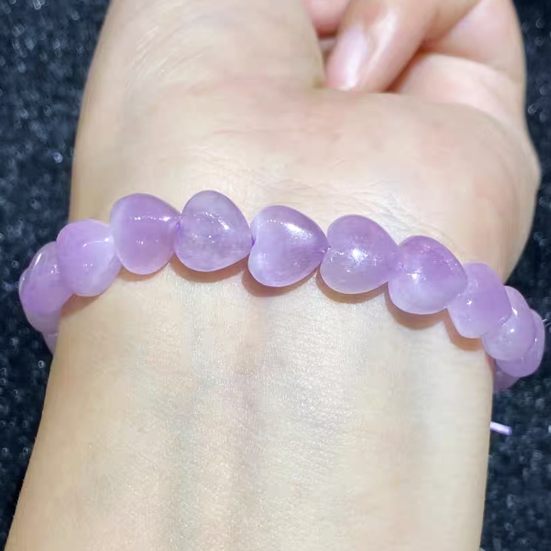 Natural Kunzite Gemstone Bracelet,Relax Gemstone Bracelet for women, girl Bracelet Gift Idea - 10mm