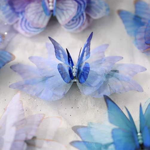 3D Butterfly Hair Pin, Butterfly Head Pieces,Organza Hair Clips ,Girl Accessories