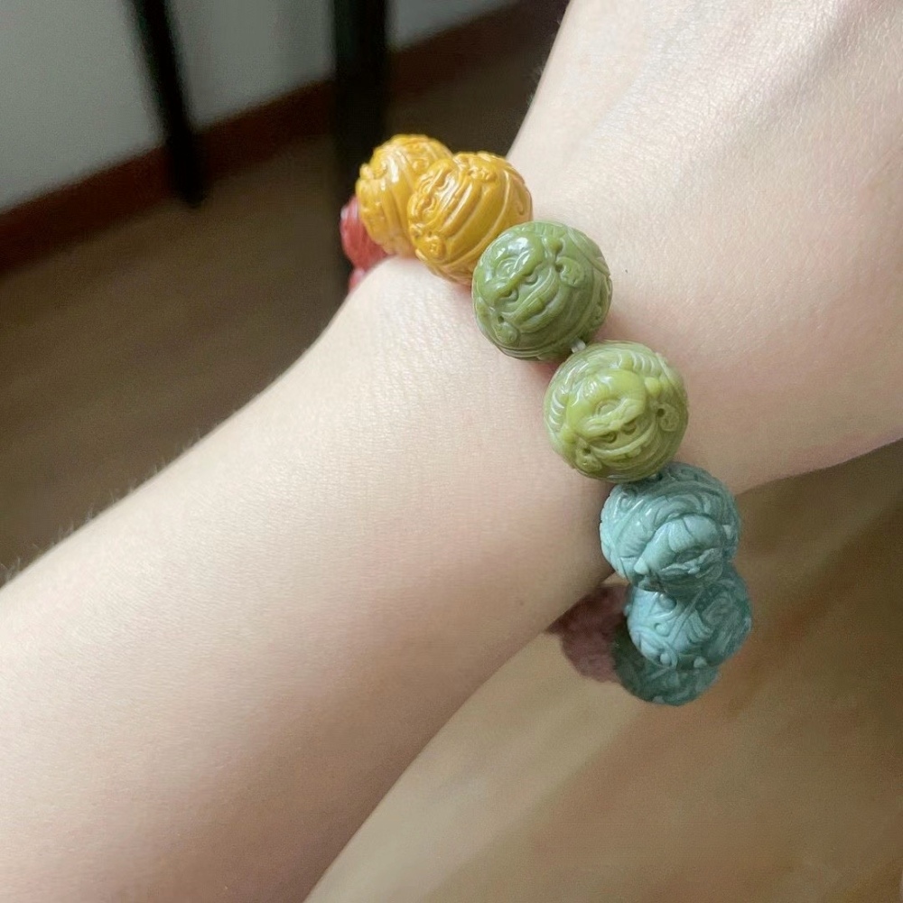 Natural Alashan Agate Bracelet With Buddha Carved, Gemstone Collection Bracelet for women,Gift For Mom,Men Jewelry gift idea