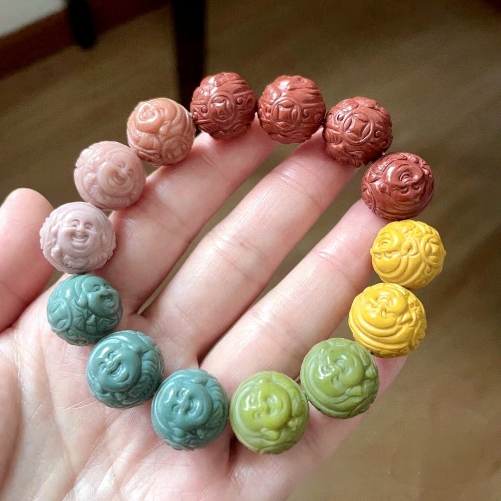 Natural Alashan Agate Bracelet With Buddha Carved, Gemstone Collection Bracelet for women,Gift For Mom,Men Jewelry gift idea