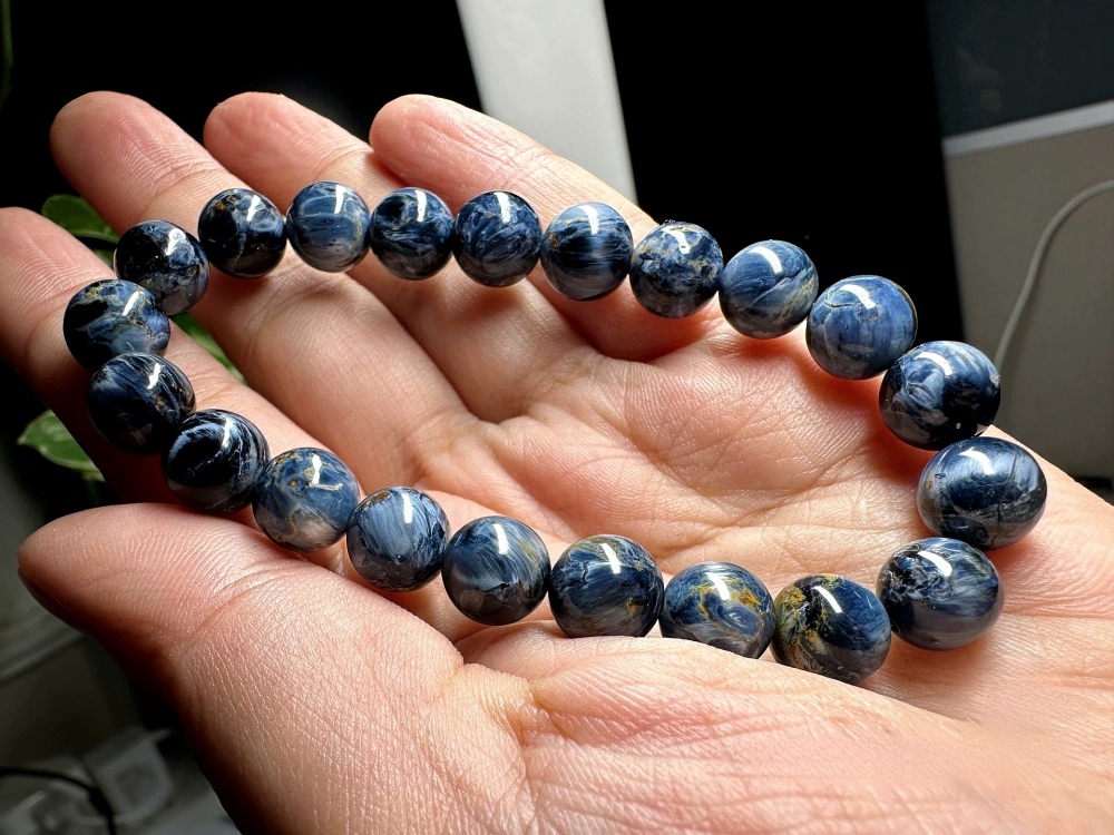 Blue Pietersite Bracelet,High Quality Pietersite Natural Gemstone Bracelet,Men Bracelet Jewelry Gift -9 MM