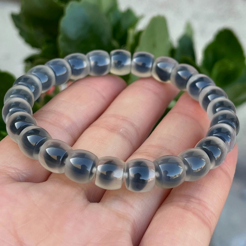 Natural Candy Agate Bracele,Natural Gemstone bracelet For Women,Rare Men Bracelet Gift - 8x7mm